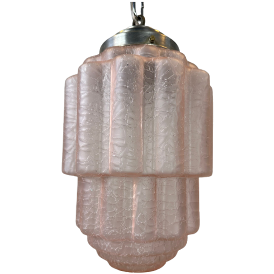 Art Deco Skyscraper – Rosé Craquelé Glas 1