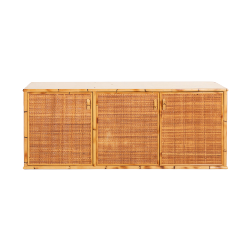 Vintage Bamboo And Rattan Sideboard