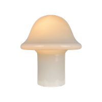 Large Fully White Glass Peill and Putzler Mushroom Table Lamp Xl 1970