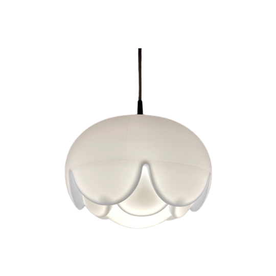 Grote Hanglamp Van Matglas Van Peill En Putzler Seerose / Artisjok Xl 1970 1