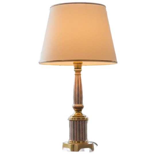 Vintage Keramieken Tafellamp/ Lampadaire Met Messing Accent 1