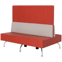 Ontvangstbank Orangebox, Rood-Wit, 160 X 139 Cm ( Hoge Rug 2 Treinbank Type )