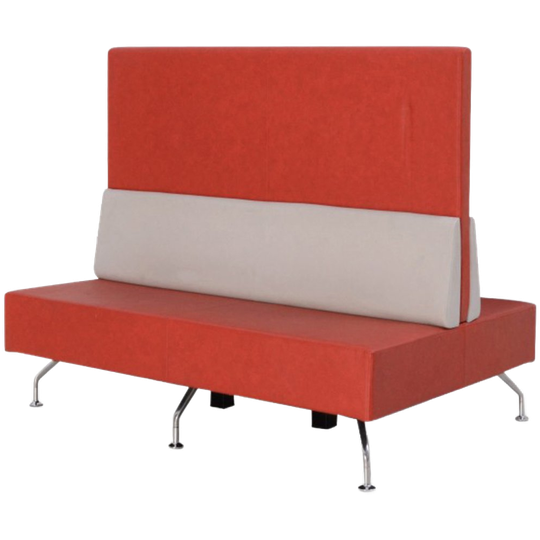 Ontvangstbank Orangebox, Rood-wit, 160 X 139 Cm ( Hoge Rug 2 Treinbank Type ) 1