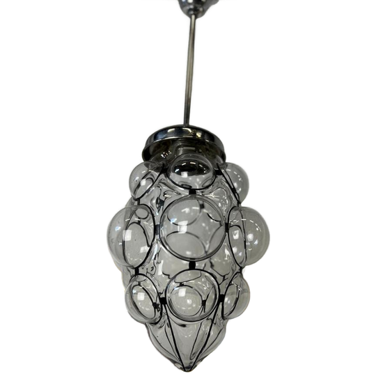 Vintage Glazen Bubbel Lamp / Luster / Hanglamp 1