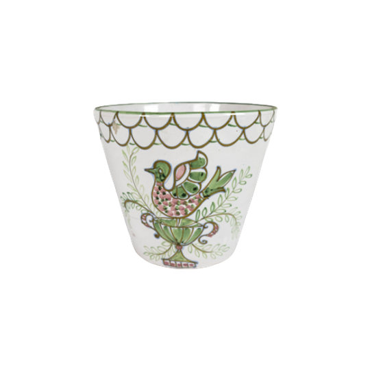 Vintage - Keramische Bloempot - Italiaans - Hand Geschilderd - Bloemen - 60's 1
