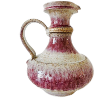 Vintage Kan Roze Wit Keramiek Fat Lava Stijl