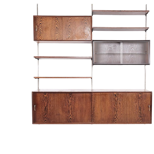Modulair Hangend Wandmeubel Wengé Jaren 60 1