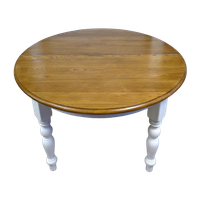 Prachtige Witte Landelijke Ronde Eiken Uitschuifbare Tafel