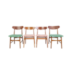 4 Vintage Deense Stoelen Farstrup Nieuw Gestoffeerd Roze thumbnail 1