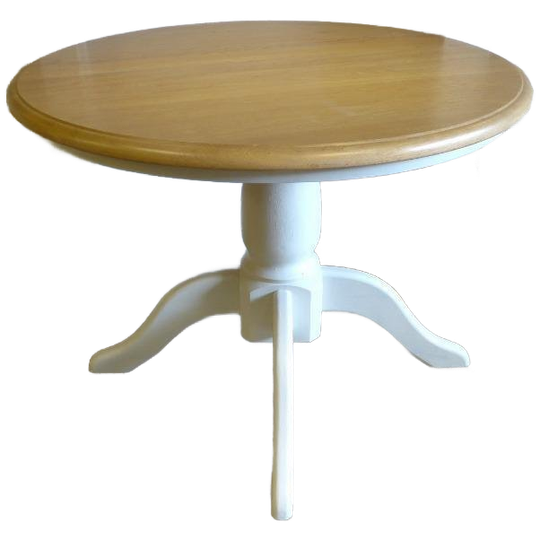 Prachtige Witte Landelijke Ronde Eettafel 105 Cm 1