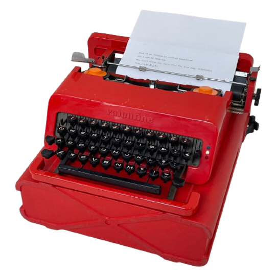 Ettore Sottsass / Perry A. King - Olivetti - Valentine - Typewriter Including Hardcover - Working 1
