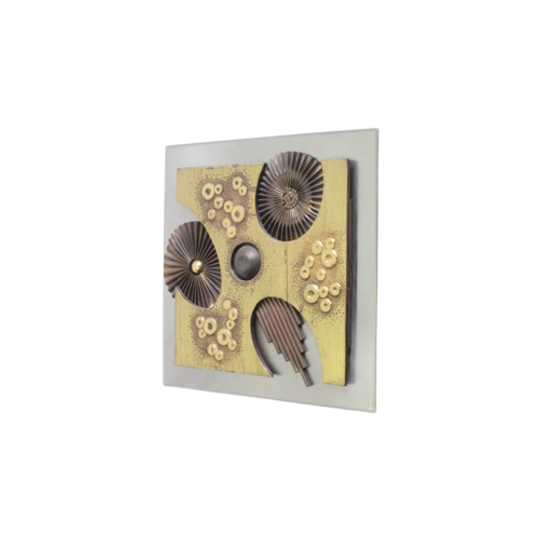 Brutalist Metal Wall Panel, 1970s 1