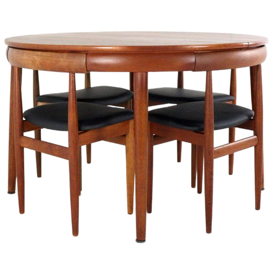 Hans Olsen Voor Frem Røjle Eettafel + Stoelen Roundette 1