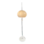 Gepo - Floor Lamp - Space Age - Mushroom Lamp - White Acrylic Shade And Chromed Base thumbnail 1