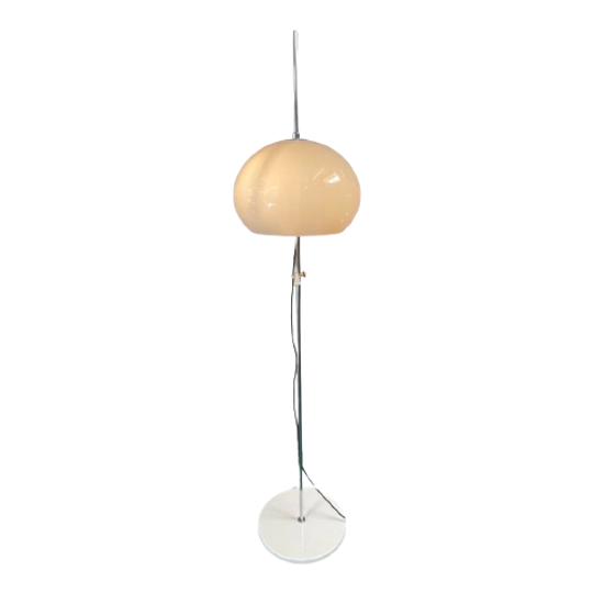 Gepo - Floor Lamp - Space Age - Mushroom Lamp - White Acrylic Shade And Chromed Base 1