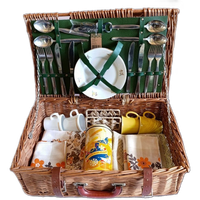 Vintage Picknickmand Van Optima England, Uniek & Duurzaam Gerestyled