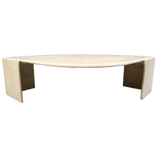 Vintage Travertine Coffee Table By Roche Bobois, 1970s 1