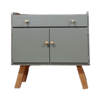 Vintage Commode Met Bladvergroter Groen