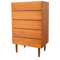 Deense Vintage Ladekast 5 Lades Teak