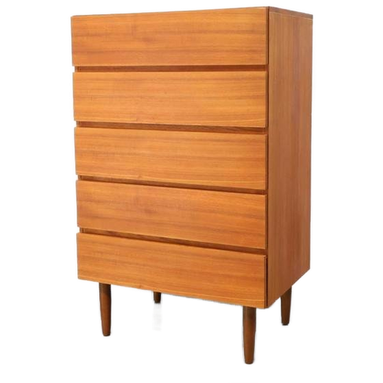 Deense Vintage Ladekast 5 Lades Teak 1