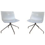 2X Arper Catifa Stoelen - Wit - Zwart - Kunststof -Draaibaar thumbnail 1