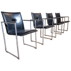 4x Arco Frame - Eetkamerstoelen - Zwart - Leder - Design thumbnail 1