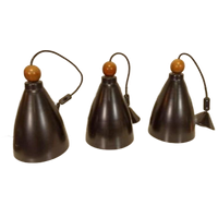 Set Van 3 Vintage Metalen Hanglampen
