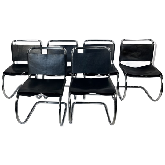 Set Of 6 Mr10 Dining Chairs — Ludwig Mies Van Der Rohe, Attr. Knoll, C. 1970s 1