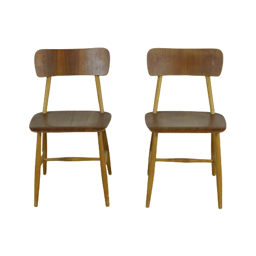 Scandinavian Design Set Of 2 Teak Chairs From 1960’S