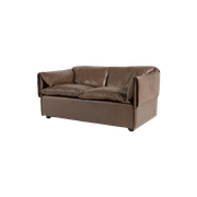 Modern Brown Leather Two Seats Sofa By Eilersen