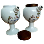 Set 2 Oude Apotheker Potten Met Koper Deksels thumbnail 1