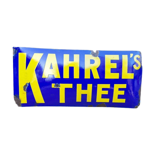 Zwaar Geëmailleerd Bord Van Kahrels'S Thee.