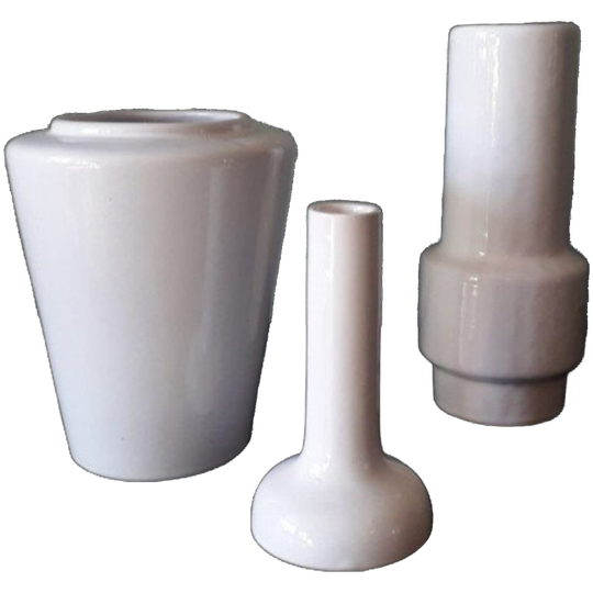 Set Van 3 Witte Vintage Design Items - Vaas - Kandelaar 1