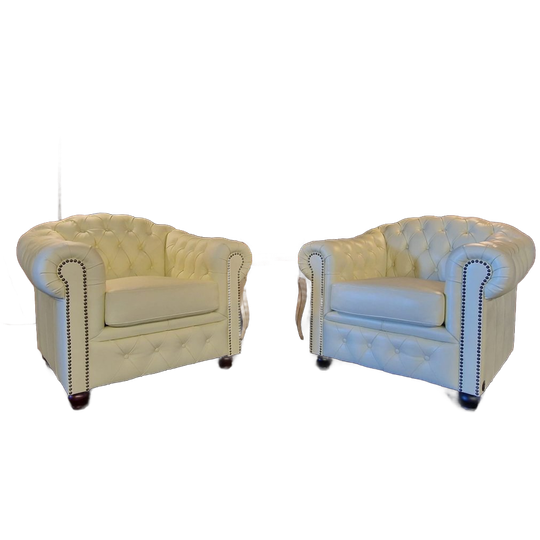 Chesterfield Melbourne Set 1+1 -zits - Crème White 1