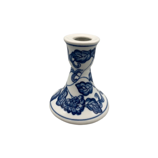 Kandelaar Porselein Blauw Wit Rond 1
