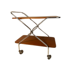 Elegante Vintage Serveerwagen. Top Trolley. Mid Century Serveerwagen. Serving Cart. thumbnail 1