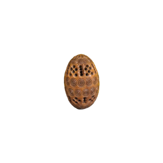 Antieke Coquilla-noot Rozenkrans Ei Eind 19e Eeuw 1