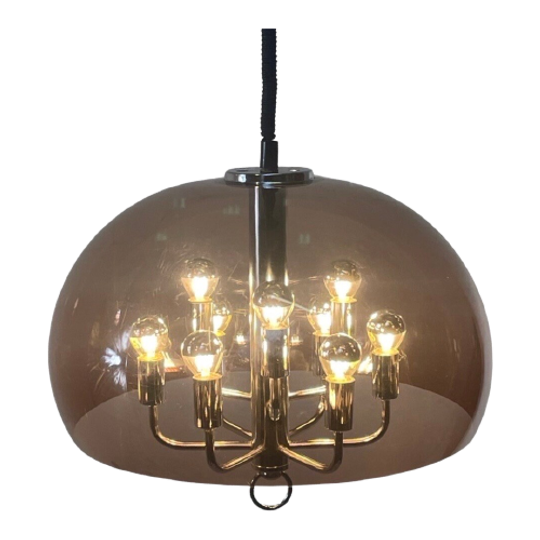 Xl Hanging Pedant Including Rollycord - Smoked Acrylic - 9 Bulbs - Extremely Rare Model 1