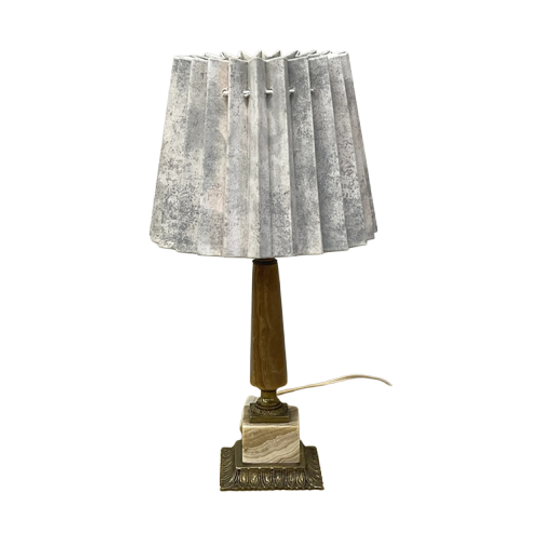 Tafellampje Marmer/plisse Vintage 1