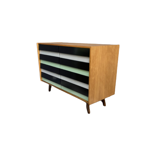 Jiri Jiroutek Sideboard 8 Drawers In Green Model U450 1960S