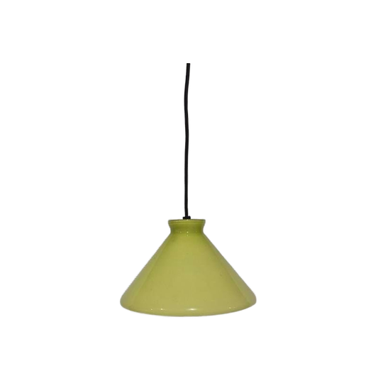 Vintage Frans Melkglazen Hanglamp Groen Biljart 1
