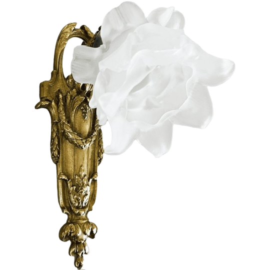 Antieke Messing Barok Rococo Wandlamp Roos 1930’s 1