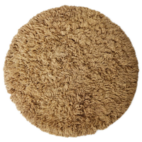 HKLIVING Fluffy Rond Vloerkleed Bruin