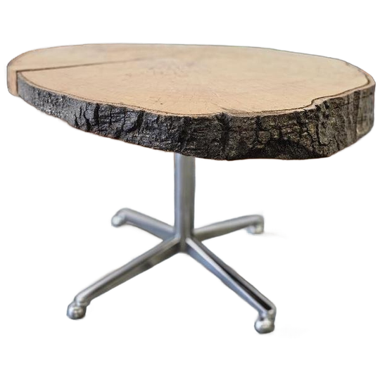 Vintage Stoere Salontafel / Cofffee Table Met Massief Blad 1
