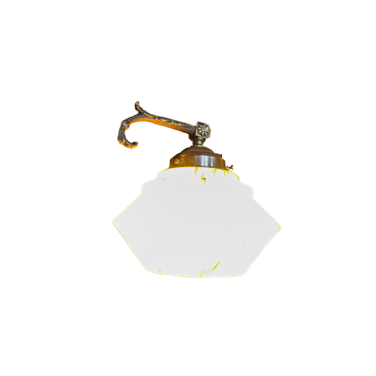 Vintage Klassieke Hanglamp Met Glazen Kappen – Messing 1