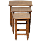 Houten Vintage Nesting Tables Bijzettafels Set Van 3 thumbnail 1