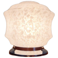 Art Deco Plafondlamp In Wit Gespikkeld Glas, Jaren 1920-30