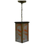 Art Deco Hanglamp Met 6 Glasplaatjes thumbnail 1