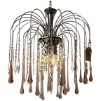 Roze Teardrop Venini Model Chrome Xl Hanglamp Kroonluchter thumbnail 1