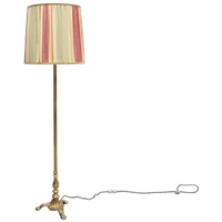 Vintage Messing Vloerlamp Met Grote Kap